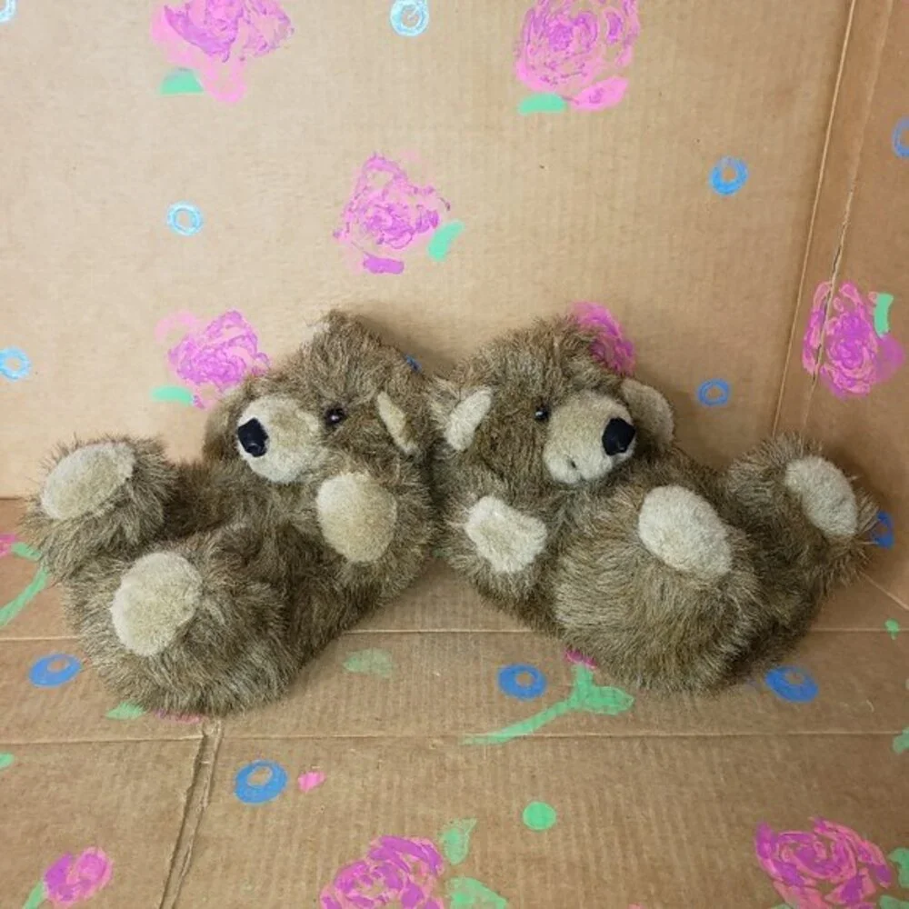 SOUND MATES TEDDY BEAR SLIPPERS SIZE M (2-3)